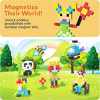PicassoTiles 108pcs 1” Magnetic Puzzle Cubes Magnet Toys Preschool Construction Building Block Set Sensory Toy Early Education STEM Learning Come with Ideabook for Children Age 3+ Boy Girl PMC108