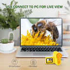 1000X Handheld Microscope for Kids, 4K 2.0" Screen Mini Pocket Microscope with 6 Adjustable LED Lights, Edu Science Birthday Gifts for Kids Ages 8-12, 32G SD Card Included - Yellow