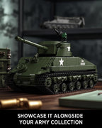 Nifeliz Sherman Military Tank Building Set for Adults, Collectible WW2 Military Model Toy to Build and Display, M4 Medium Vehicle for Army Enthusiasts (860 PCS, NF10313)