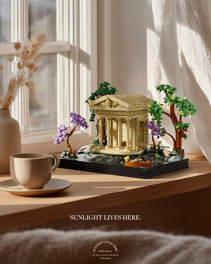 Nifeliz Italian Garden Building Set, a Roman-Inspired Display Model for Home or Office, Thoughtful Gift for Those Who Value Atmosphere and Culture (1,733PCS, NF10319)