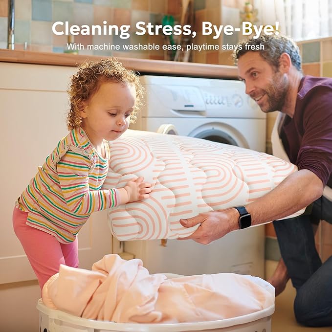 Mallify Baby Play Mat 50"x50", Non-Slip Baby Mat for Floor, Soft Thicker Playpen Mat, Portable Playmat, Crawling Mat for Infants, Babies, Toddlers, Activity Mat, Pink