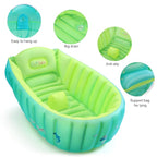 Inflatable Baby Bathtub, Boysea Toddler Bath Tub with Anti-Sliding Saddle Horn Helps Infants to Toddler Tub, Portable Travel Shower Basin with Air Pump, Back Support (Green)