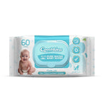De-Chlorinated Pure Water Baby Wipes | Soft & Thick 60 Count (Pack of 1) Gentle Unscented Wipes for Sensitive Skin | 99.9% Pure Water Based | Alcohol-Free, Paraben-Free