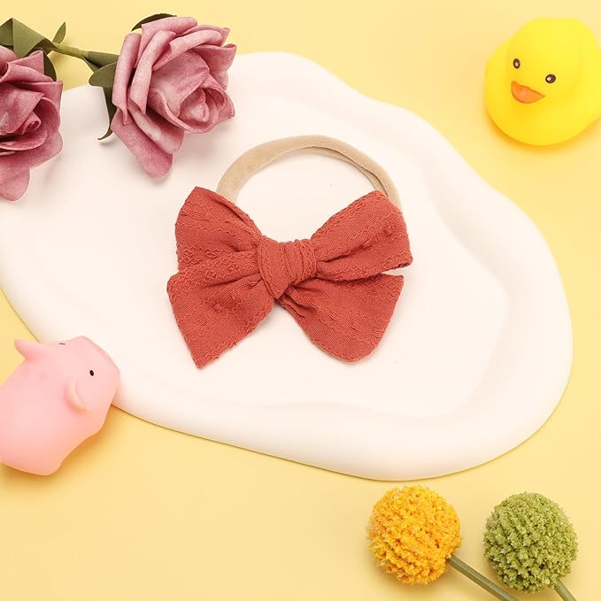 Baby Girl Headbands with Bows Soft Nylon Newborn Toddler Hairbands Handmade Baby Hair Accessories for Infant Girls Kids