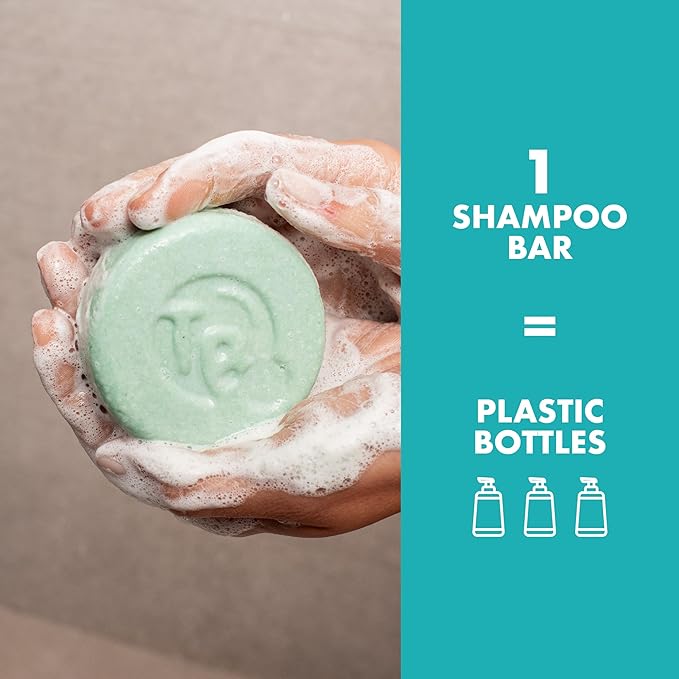 Tree Bottle Castor Oil Shampoo bar with Peppermint Essential Oils + Biotin - For Hair Growth, Strengthening, Thickening & Volumizing - Free of Parabens & Sulfates - Made in USA - 4.5oz (Pack of 2)
