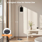 Floor Lamp with Linen Shade, Dimmable Tall Standing Lamp with Remote Control & 3 Color Temperatures, Modern Floor Lamps for Living Room Bedroom Office Corner, 9W LED Bulb Included