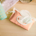 purifyou Portable Baby Wipe Case Travel Holder - Refillable Wipe Dispenser Pouches, Keeps Wipes Fresh & Moist, Lightweight, Durable, for Car, Diaper Bag, Stroller, Home & Travel (Set of 4, Pink)