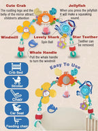 Pau1Hami1ton Baby Stroller Arch Toys, Car Seat Toys,Bouncer Toy Bar/Mobile for Bassinet,Adjustable Baby Hanging Toys Fit for Crib Bed,Stroller,Car Seat.S-19(Crab)