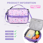 mygreen 3PCS Kids Backpack Set - Waterproof Bookbag with Lunch Box for Girls Ages 3-12, Adorable Cartoon Prints for School & Outdoor Use Pink Strawberry