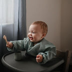 mushie Silicone First Feeding Baby Spoons | 2 Pack (Natural/Shifting Sand)