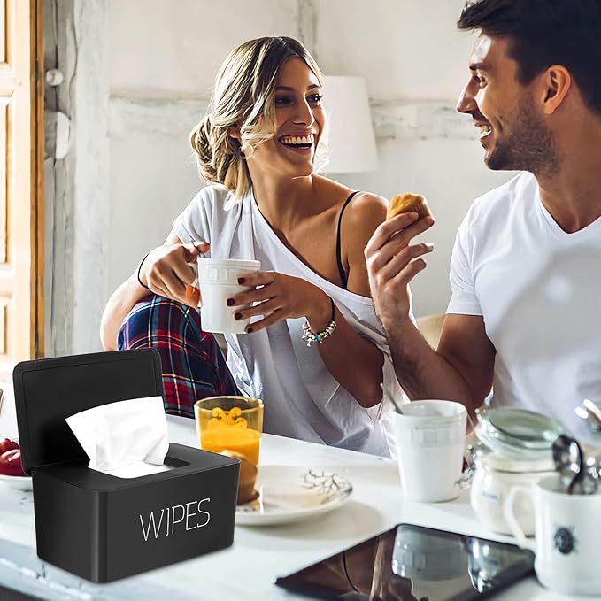 NOVWANG Wipes Dispenser, Large Capacity Baby Wipe Holder(8.3L × 4.9W × 3.9H Inches) Refillable Wipes Container with Sealing Design Baby Wet Wipes Dispenser for Bathroom Home Office Car