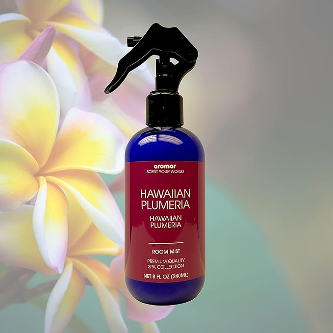 Aromar Essential Room Mist and Fabric Spray with Natural Freshener Aromatherapy for a Fresh and Rejuvenated Home 8 oz Hawaiian Plumeria