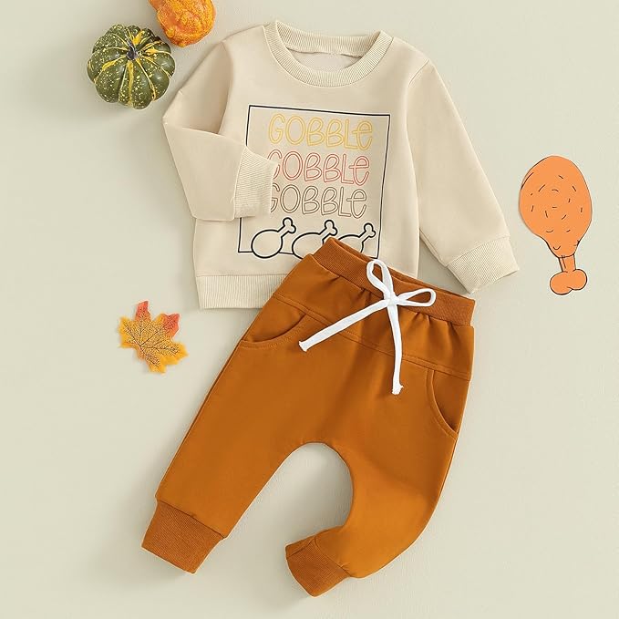 0-4T Toddler Boy Girl Halloween Outfit Fall Clothes Ghost Long Sleeve Sweatshirt Top Pants Baby Halloween Clothes