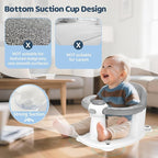 Baby Bath Seat for Babies 6 Months & up, 3 Baby Bath Toys, Non-Slip Baby Bath Seat, Safe & Comfortable Baby Bath Support, for Bathtub/Living Room/Shower Room, Grey