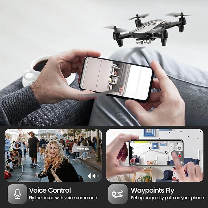 DEERC D20 Mini Drone for Kids with 720P HD FPV Camera Remote Control Toys Gifts for Boys Girls with Altitude Hold, Headless Mode, One Key Start Speed Adjustment, 3D Flips 2 Batteries, Silver