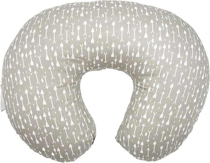 LAT Nursing Pillow for Breastfeeding,100% Cotton Removable Cover,Ergonomic Breast Feeding Pillows for Mom and Baby,Machine Washable(Gray Arrow)