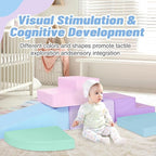 6-Piece Foam Climbing Blocks for Toddlers: Colorful Climbing Gym PU Leather Baby Foam Building Blocks Indoor Toy