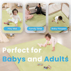 1.3" Thick Baby Play Mat for Floor, 28x72 Foam Tummy Time Mat, Padded Support Soft Plush Bedside Rugs for Infant Kids Toddler Crawling Kick Activity (Light Green)