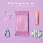 Frida Mom 30pc Pre-Packed Hospital & Diaper Bag Essentials Gift Set, Includes Labor, Postpartum, & Newborn Grooming Kit in One, Easy to Organize with Removable Toiletry Bags, & Suitcase Strap