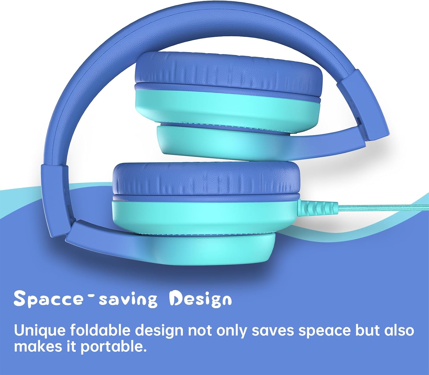 Bila Kids Headphones, Wired Over Ear Headphones with Microphone, Volume Limiter for Girls & Boys, Foldable for Learning & Entertainment