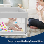 Baby Playpen with Mat, 50x50 Inch Playpen with Mat Waterproof for Babies and Toddlers Play Pen Playards Safety Gate Fence Active Center Indoor