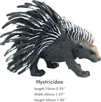 FUNSHOWCASE African Jungle Animals Hystricidae Toy Figure Realistic Plastic Figurine Height 2.4-inch