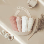 Konssy Baby Muslin Washcloths 7-Pack, 100% Cotton Baby Bath Washcloths, Soft & Absorbent Wash Cloths and Burp Cloths for Newborn Kids Girls & Boys, 11x11 inches