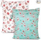 2pcs Travel Waterproof Laundry Bag, Cloth Diaper Wet Dry Bags with Handle & 2 Zipper Pockets, Reusable Washable Dirty Clothes Bag for Baby Adult Travelling Hanging, Bathing Beach Pool Daycare