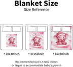 Personalized Baby Blankets for Girls, Custom Name Pink Elephant Pattern Baby Blanket, Soft Minky Dot Blanket for Newborns and Toddlers, Ideal for Baby Showers Christmas Brithday Gifts
