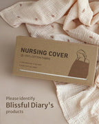 Blissful Diary Muslin Nursing Cover for Breastfeeding, Breathable Breastfeeding Cover up with Arch Neckline for Women, Nursing Apron (Rainbow)