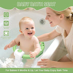TPN Baby Bath Seat for Babies 6 Months & Up, Non-Slip Toddler Bath Seat with 5 PCS Waterproof Emoji Stickers, Portable Infant Bath Seat for Baby(Green)