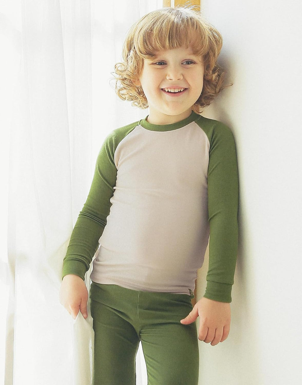 VAENAIT 6M-12Y Toddler Toddler Kids Toddler Girls Boys Soft Comfy Modal Tencel Solid Raglan Sleepwear Pajamas Pjs 2pcs Set