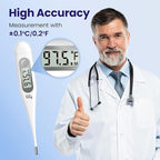 Femometer Thermometer for Adults and Kids, Digital Thermometer with Fever Alert, Memory Recall, C/F Switchable, for Oral, Rectal or Under Arm Use, Grey