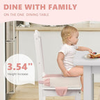 Booster Seat for Kitchen Chair with Adjustable Straps, Toddler Booster Seats for Dining Table Portable for Travel Camping Eating, Booster Cushion for Table for Baby Child Infant Kid Boy Girl