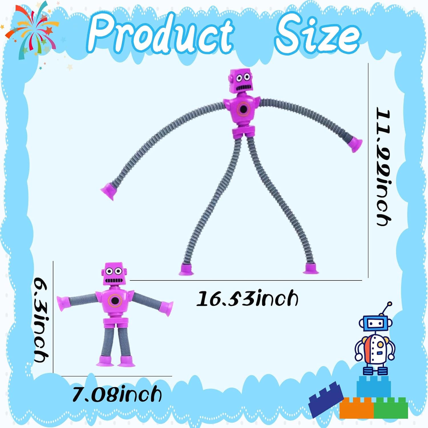 Random Telescopic Suction Cup Robot Toy, Pop Tubes Fidget Toys, Telescopic Sensory Toys for Anti Anxiety Girls Boys Toddlers Treasure Box Classroom Prizes Gifts Party Favor 3-8 8-12 (Multicolor 40PCS)