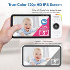 VTech VM928-2HD 5” 720p HD Display 2 Cameras Baby Monitor,110 Wide Angle View,Remote Pan-Tilt-Zoom,Night Vision,Up to 1000ft Range,Temperature Sensor,9 Soothing Sounds & Lullabies,2-Way Talk,No WiFi