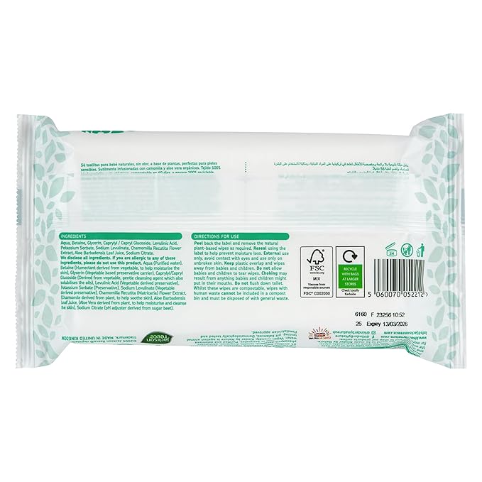Kinder by Nature Plant Based Baby Wipes - 100% Biodegradable & Compostable, 672 Count (12 Packs of 56) - 99% Plant-Based Ingredients, Plastic-Free Wipes