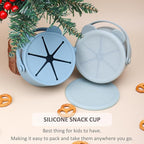 Silicone Snack Cups for Toddlers, Toddler Snack Containers, Baby Treat Catcher with DustProof Lid 2 Pack Dishwasher Safe & BPA Free 9 Oz