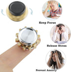 Metal Fidget Spinner for Adults, Small Mini Hand Toys, Copper Gear Linkage Fidget Blocks, Stacking Extendable Fingears Gyro, Bearing, Autism Sensory ADHD Anxiety Reduce