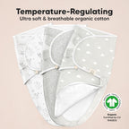 Baby Swaddle Sleep Sacks with Zipper - 3-Pack Swaddles for Newborns 3-6 Months, Infant, Baby Girls, Boys, Soft & Durable Newborn Sleep Sack, Easy Diaper Change Swaddling Blanket (Aspire, L)