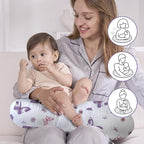 Little Grape Land New Nursing Pillow for Breastfeeding, Larger Breast Feeding Pillow and Positioner with Removable Cover for More Support, Tummy Time Bottle Feeding Support Pillow, Purple Butterfly