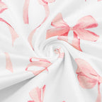 Nursing Pillow Cover, Removable Nursing Covers for Breastfeeding Pillows, Stretchy and Soft Fit for Baby Girls Boys Newborn, Pink Bow(Only Cover)