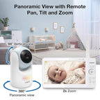 VTech Video Baby Monitor with 7" Color LCD Screen, Rechargeable Battery, Video Streaming, Audio Streaming, Pan-Tilt-Zoom, Touch Multi-Color Night Light, Two-Way Talk, Long Range: Advanced Max Blue