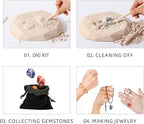 12PCS Gemstone Dig Kit for Kids – Dig Up Gems & Make Necklaces, Bracelets, Keychains – STEM Crystal Jewelry Craft Kit with Safety Goggles – Gift for Girls & Boys Ages 6 7 8 9 10 11 12