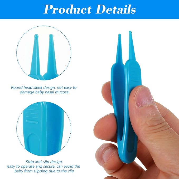 5 Pcs Nose Cleaning Tweezers, 5 Colors Baby Nose Picker with Round Plastic Head for Babys Care Comfortable Effective Noses Picker Tool Baby for Cleaning Ear Canals Nasal Umbilical Dirt