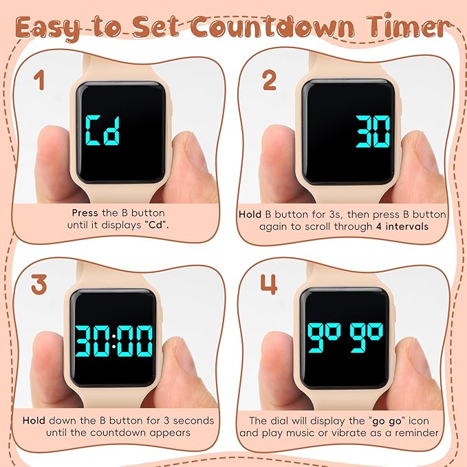Potty Training Watch for Toddlers & Kids with Countdown, Flashing Lights, Fun Music or Vibration Alerts - Waterproof Interactive Toilet Training Reminder for Boys & Girls Ages 2-9
