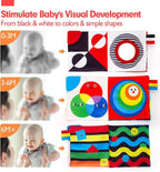hahaland Baby Books 0-6 Months - 2PCS Infant Toys 0-6m Tummy Time Babies Toy Newborn Toys High Contrast Visual Development Sensory Book Baby Girl Boy Shower Gift