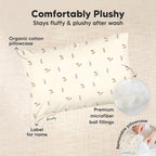 Mini Toddler Pillow with Pillowcase - 9x13 My Little Dreamy Travel Kids Pillow for Sleeping, Toddler Bed, Small, Tiny, Organic Cotton Pillowcase, Soft & Breathable, Kids 2-4 Years Old (Fox Tales)