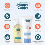Happy Cappy Baby Shampoo and Body Wash and Moisturizing Cream Bundle - Eczema Body Wash and Lotion for Kids, Toddler, Adults, Helps with Dryness, Reduces Itching, Dermatologist Tested, Fragrance-Free