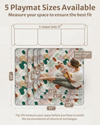 Blissful Diary Portable Baby Play Mats for Floor, Thicker Cushioned Foldable Baby Crawling Mat for Indoor Outdoor, Modern Abstract 43" X 43"